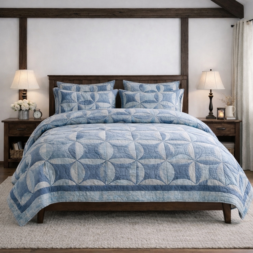 Pottery Barn Harper King/Cal King 100% Cotton Quilt + 2 King Shams NEW